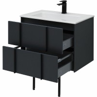 Тумба с раковиной Allen Brau Reality 70 подвесная, антрацит матовый, раковина Fantasy Flat 72x47, без перелива, белая
