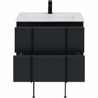 Тумба с раковиной Allen Brau Reality 70 подвесная, антрацит матовый, раковина Fantasy Flat 72x47, без перелива, белая