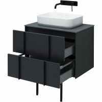 Тумба с раковиной Allen Brau Reality 70 подвесная, антрацит матовый, раковина Fantasy Flat 72x47, без перелива, белая