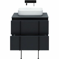 Тумба с раковиной Allen Brau Reality 70 подвесная, антрацит матовый, раковина Fantasy Flat 72x47, без перелива, белая