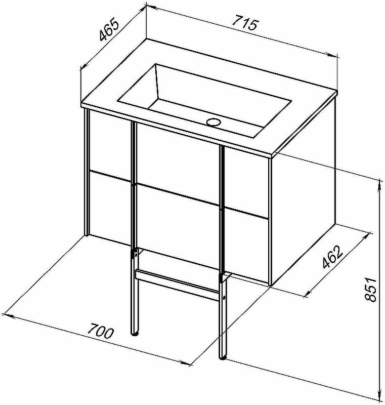 Тумба с раковиной Allen Brau Reality 70 подвесная, антрацит матовый, раковина Fantasy Flat 72x47, без перелива, белая