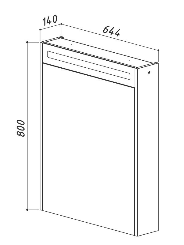 Зеркало-шкаф Belux Неман бетон светлый, с подсветкой