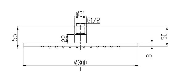 Верхний душ Splendy Feeling R FR212X300R1GM брашированное золото