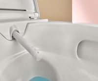 Комплект Умный унитаз Geberit AquaClean Alba безободковый, с биде + Инсталляция Duofix UP 320 111.300.00.5 + Кнопка Sigma 70 115.622.FW.1 матовая нержавеющая сталь + Звукоизоляция + Крепления 111.815.00.1 к стене