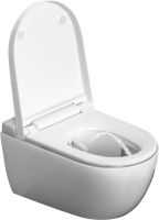 Комплект Умный унитаз Geberit AquaClean Alba безободковый, с биде + Инсталляция Duofix UP 320 111.300.00.5 + Кнопка Sigma 70 115.622.FW.1 матовая нержавеющая сталь + Звукоизоляция + Крепления 111.815.00.1 к стене