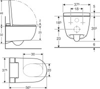 Комплект Умный унитаз Geberit AquaClean Alba безободковый, с биде + Инсталляция Duofix UP 320 111.300.00.5 + Кнопка Sigma 70 115.622.FW.1 матовая нержавеющая сталь + Звукоизоляция + Крепления 111.815.00.1 к стене