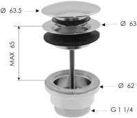 Донный клапан для раковины Remer 905CCR114 универсальный, хром Донный клапан для раковины Remer 905CCR114 универсальный, хром