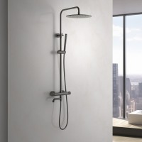 Душевая стойка Timo Saona SX-2380/18 с термостатом, черное золото