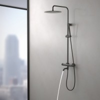 Душевая стойка Timo Saona SX-2380/18 с термостатом, черное золото