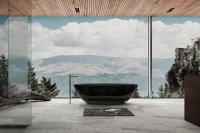 Акриловая ванна Abber Kristall AT9702 Onyx 180x85 см, отдельностоящая, черная, овальная, с донным клапаном
