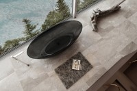 Акриловая ванна Abber Kristall AT9702 Onyx 180x85 см, отдельностоящая, черная, овальная, с донным клапаном