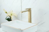 Смеситель для раковины Gappo G17-3 G1017-32 золотой сатин