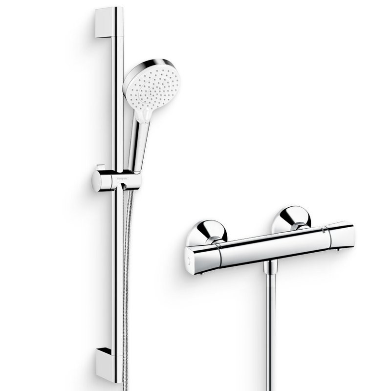 Душевой комплект Термостат Hansgrohe Ecostat universal 13122000 для душа + Гарнитур Crometta Vario 650 26532400