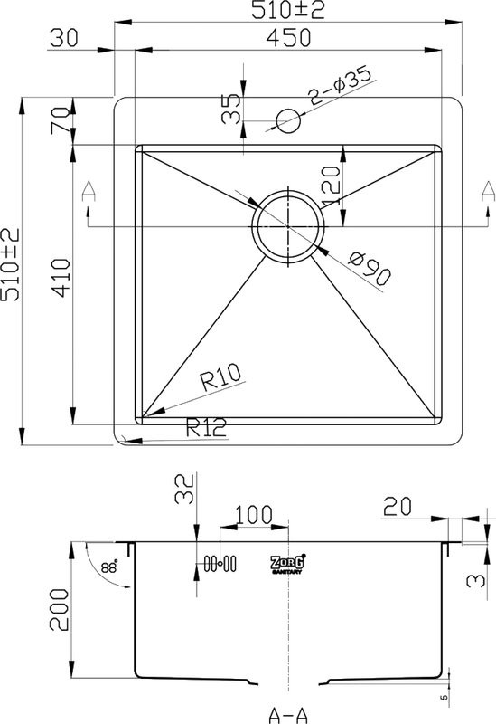 Мойка кухонная Zorg Inox R 5151