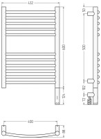 Полотенцесушитель электрический Сунержа Богема 3.1 31-6003-6040 70x45 см, подключение справа, матовый черный, лесенка