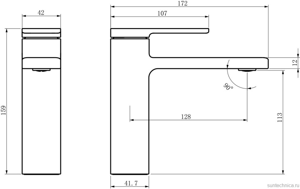 Смеситель для раковины Black&White Gravity 7103С chrome