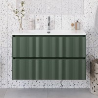 Тумба с раковиной BelBagno Uno-mini 100 подвесная, 2 ящика, матовая еловая