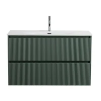 Тумба с раковиной BelBagno Uno-mini 100 подвесная, 2 ящика, матовая еловая