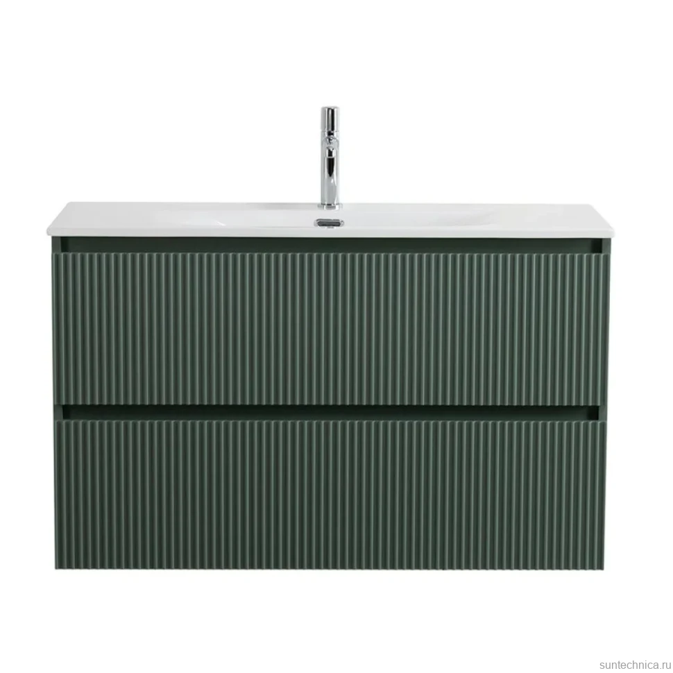 Тумба с раковиной BelBagno Uno-mini 100 подвесная, 2 ящика, матовая еловая