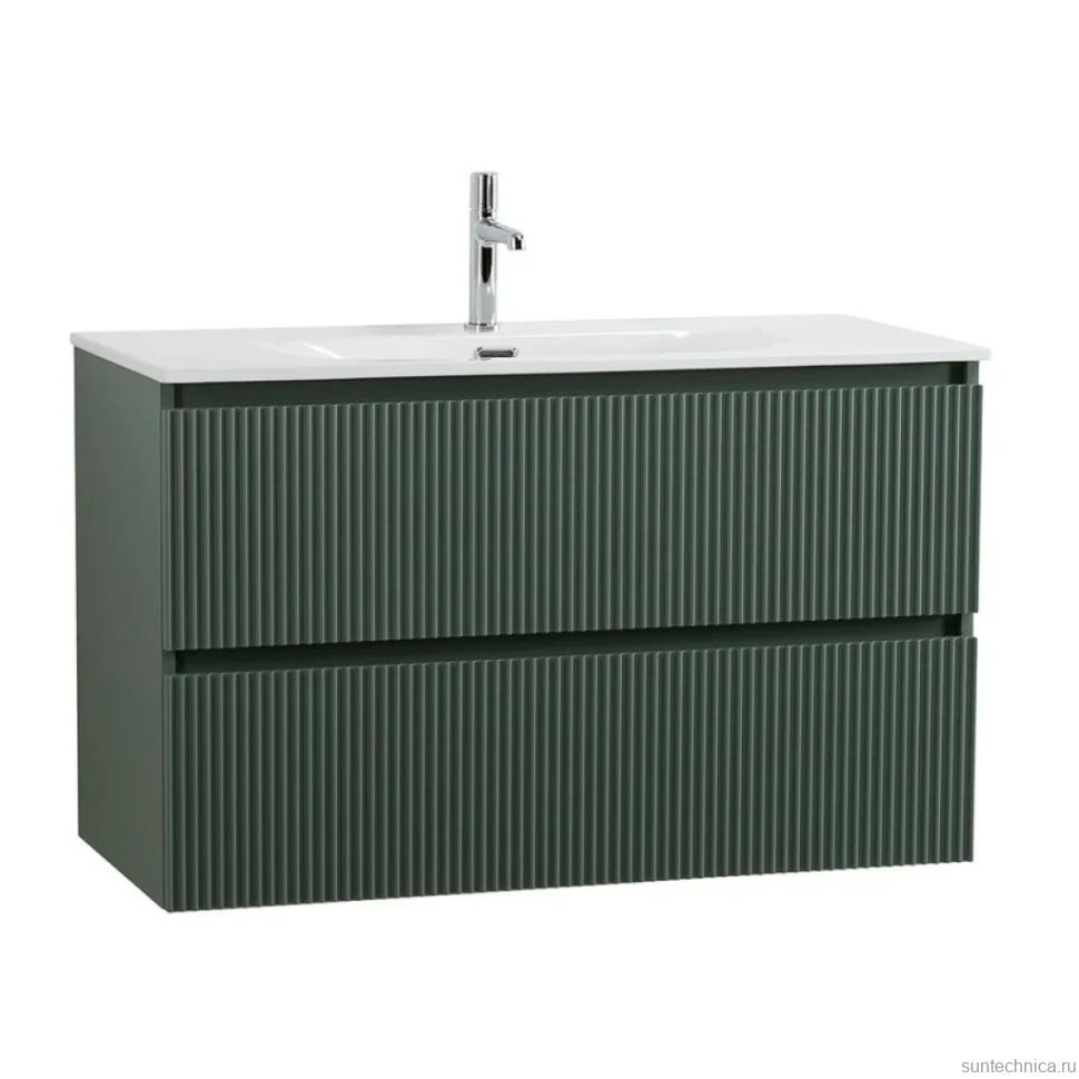 Тумба с раковиной BelBagno Uno-mini 100 подвесная, 2 ящика, матовая еловая