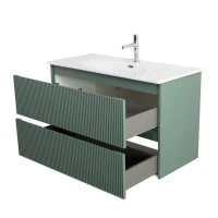 Тумба с раковиной BelBagno Uno-mini 100 подвесная, 2 ящика, матовая еловая