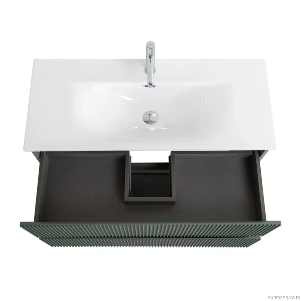 Тумба с раковиной BelBagno Uno-mini 100 подвесная, 2 ящика, матовая еловая