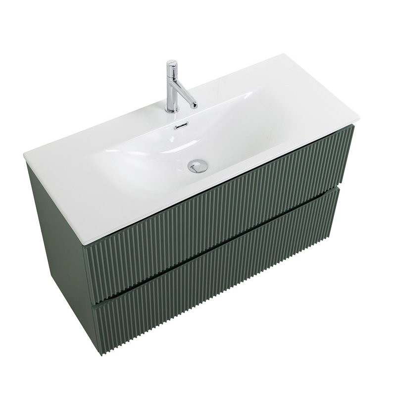 Тумба с раковиной BelBagno Uno-mini 100 подвесная, 2 ящика, матовая еловая