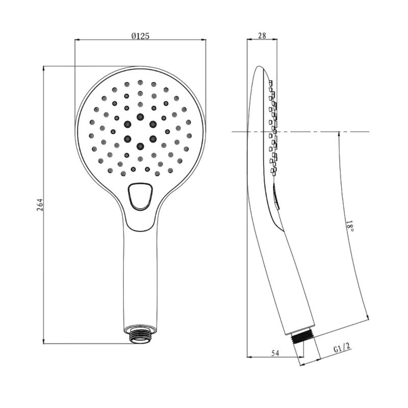 Душевая лейка Olive'S D184 глянцевая хром