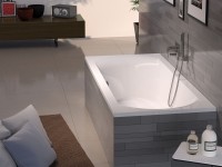 Акриловая ванна Riho Lima R 160x70 см, пристенная, белая, на ножках, слив справа