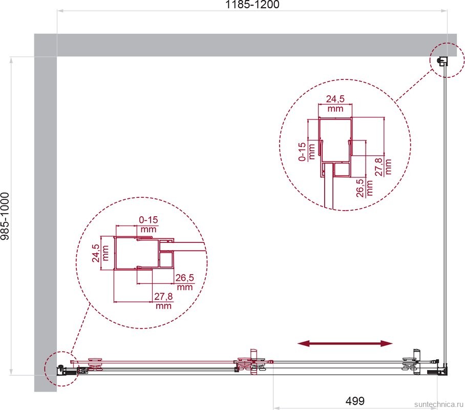 Душевой уголок BelBagno Luce AH-1-120/100-C-Cr профиль хром, стекло прозрачное