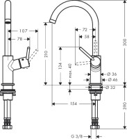 Смеситель для раковины Hansgrohe Talis 32082000