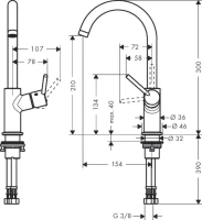 Смеситель для раковины Hansgrohe Talis 32082000 Смеситель для раковины Hansgrohe Talis 32082000