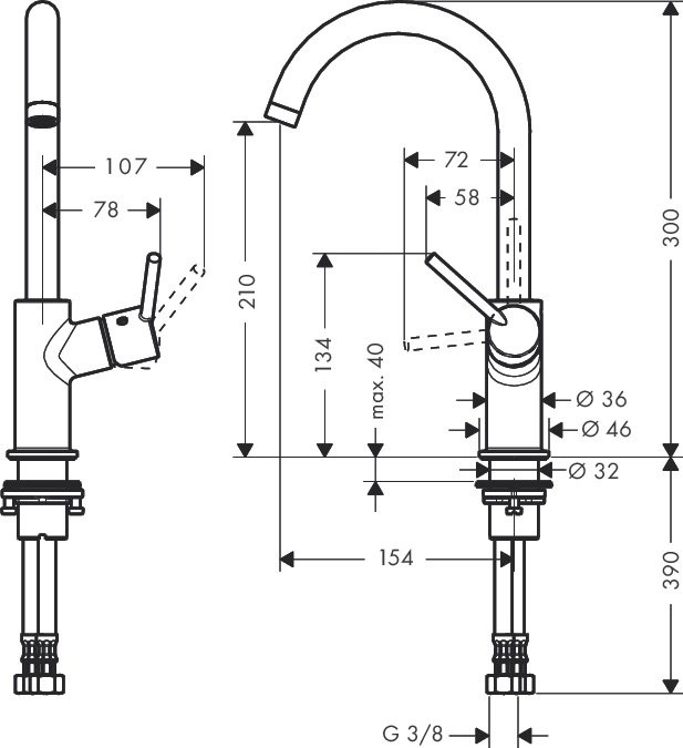 Смеситель для раковины Hansgrohe Talis 32082000
