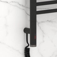 Полотенцесушитель электрический Сунержа Богема 3.1 15-6006-8040 90x45 см, подключение слева, темный титан муар, лесенка, с полкой