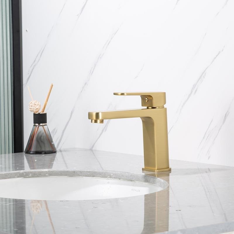 Смеситель для раковины Frap H89 F1089-3 золотой сатин