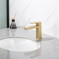 Смеситель для раковины Frap H89 F1089-3 золотой сатин