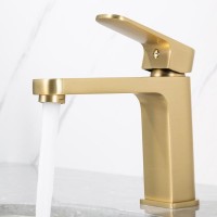 Смеситель для раковины Frap H89 F1089-3 золотой сатин