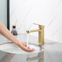 Смеситель для раковины Frap H89 F1089-3 золотой сатин