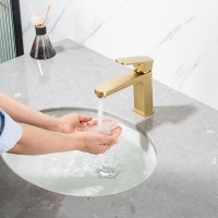 Смеситель для раковины Frap H89 F1089-3 золотой сатин