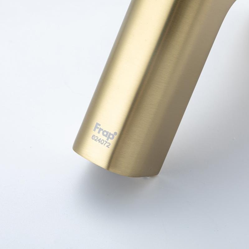 Смеситель для раковины Frap H89 F1089-3 золотой сатин