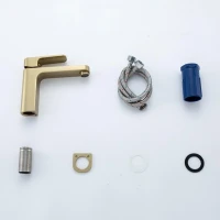 Смеситель для раковины Frap H89 F1089-3 золотой сатин Смеситель для раковины Frap H89 F1089-3 золотой сатин
