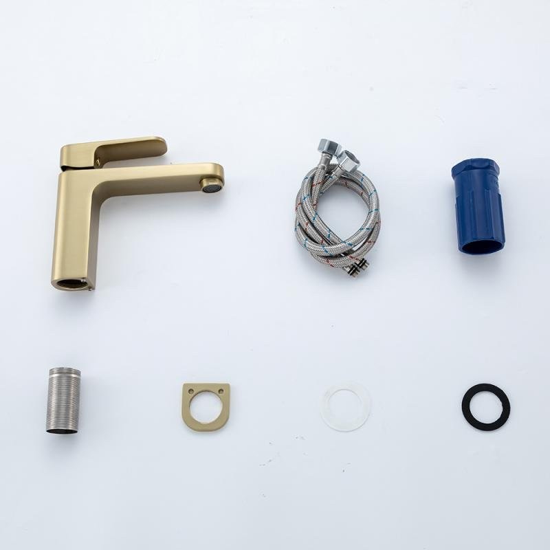 Смеситель для раковины Frap H89 F1089-3 золотой сатин