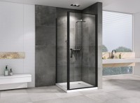 Душевой уголок Abber Sonnenstrand AG04080B-S75B 75x80, профиль черный, стекло прозрачное