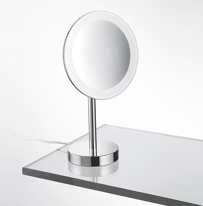 Косметическое зеркало Colombo Design Complementi с подсветкой, поворотное, хром