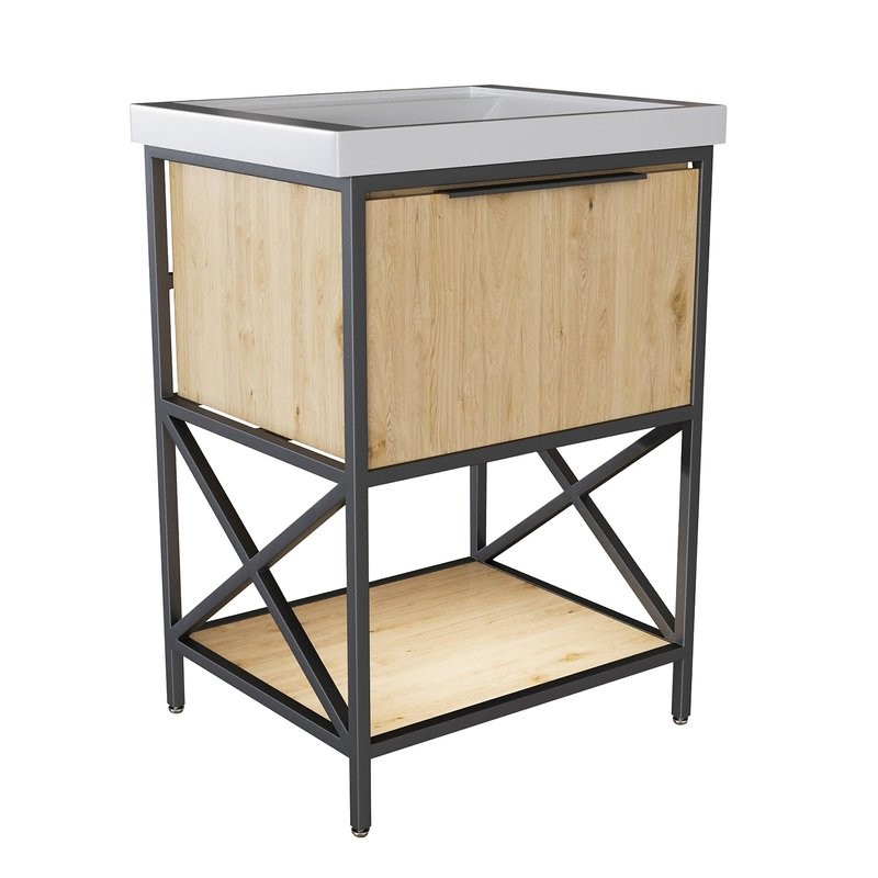 Тумба с раковиной Mixline Бруклин 60 дуб бунратти