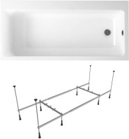 Акриловая ванна Lavinia Boho Catani R 160x80 см, правая, встраиваемая, белая, с каркасом