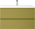Тумба с раковиной Art&Max Bianchi 100 подвесная, оливковая, белая раковина