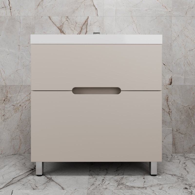 Тумба с раковиной Style Line Матис 80 напольная, крем