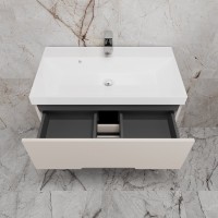 Тумба с раковиной Style Line Матис 80 напольная, крем