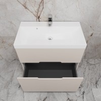 Тумба с раковиной Style Line Матис 80 напольная, крем